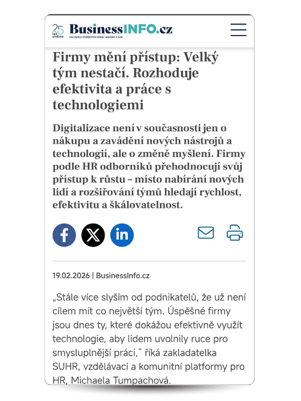 SUHR v médiích